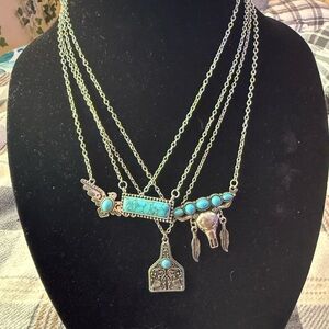 Faux Turquoise Necklace Bundle